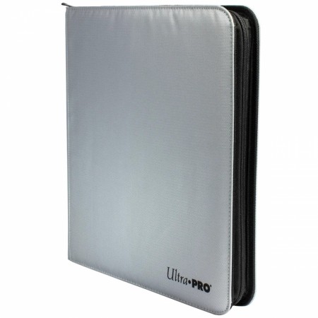 Ultra PRO 12-Pocket Zippered PRO-Binder: Silver Made With Fire Resistant Materials